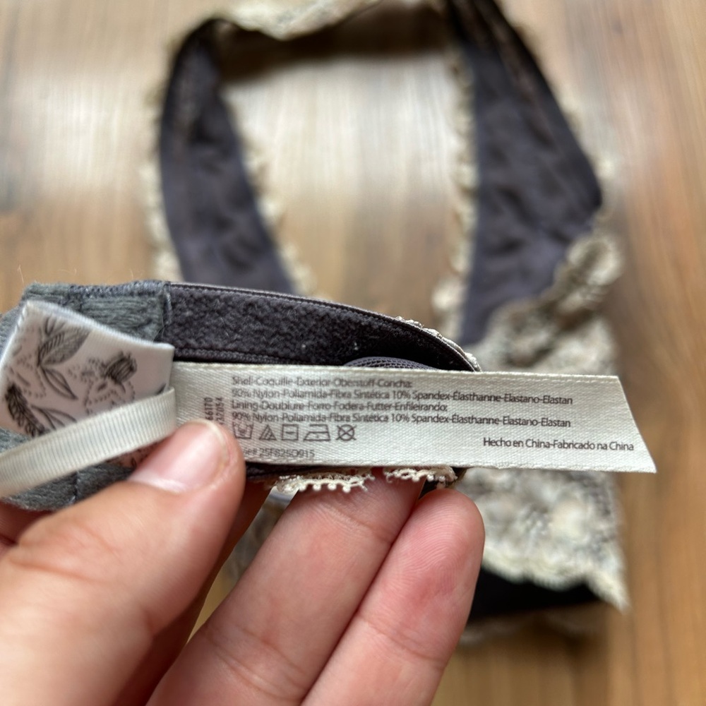 Free People Lace Halter Bra in Cream and Gray - Picture 6 of 6